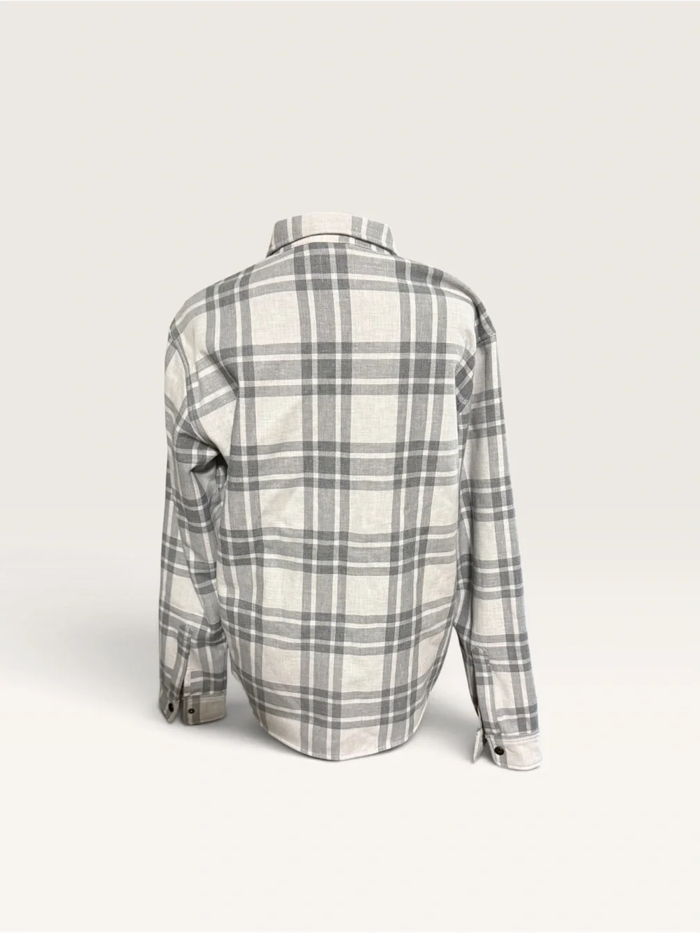 Vuori Gray and White Plaid Shirt Jacket-M